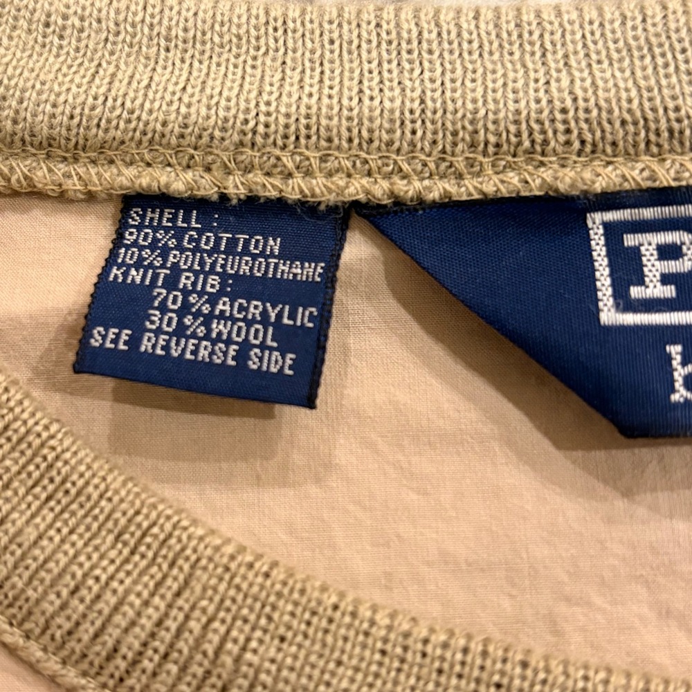 Vintage 90s Polo Ralph Lauren Pullover L Khaki Wool Rib Sportsman Outdoor - Picture 4 of 12